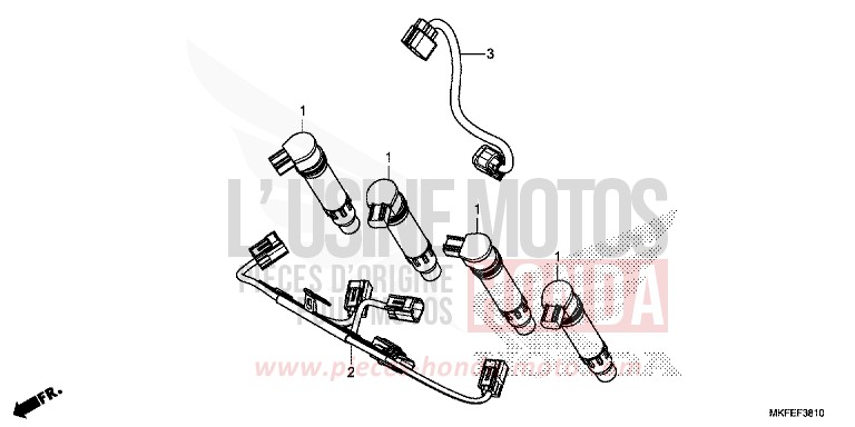 FAISCEAU SECONDAIRE von CBR1000RR "Fireblade" MAT BALLISTIC BLACK METALLIC (NHA86) von 2019